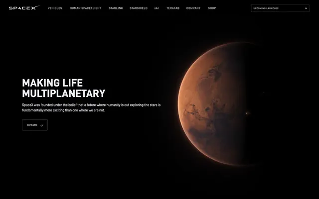 SpaceX, dark mode, dark-mode