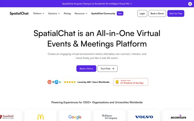 SpatialChat, modern, clean