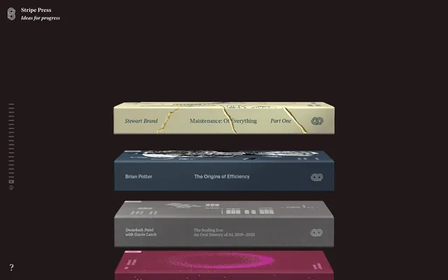 Stripe Press, dark-mode, editorial-publishing