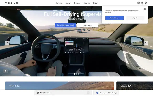 Tesla, product-focused, minimalist