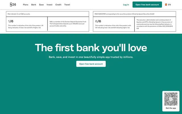 The online bank, minimal, clean