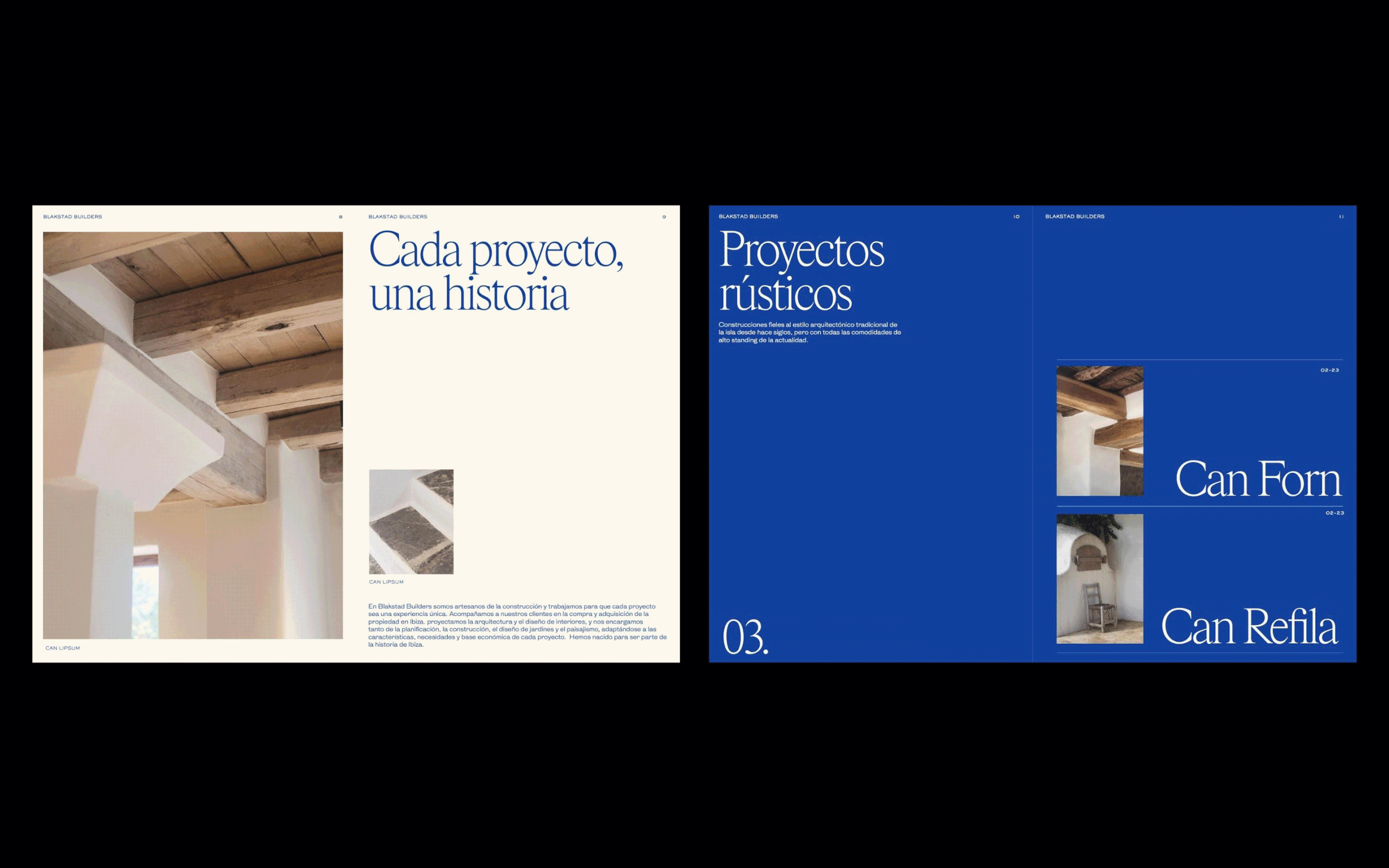Rustic architecture portfolio presentation, minimal, corporate-clean, light