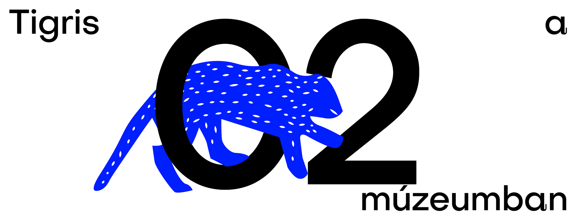 Tigris museum logo with tiger and numeral, minimal, illustrated, dark