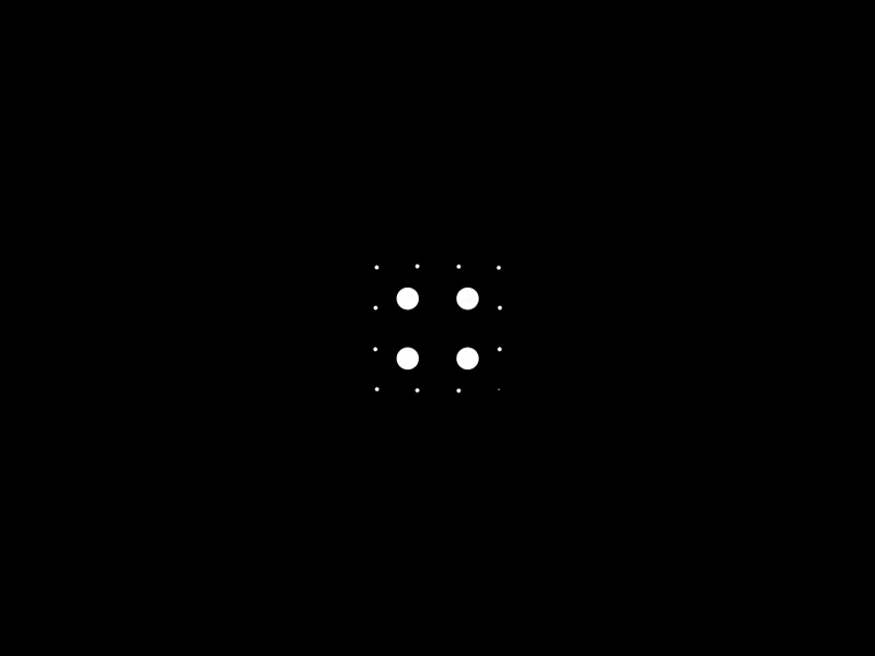 Minimal animated dot grid mark, minimal, abstract, dark