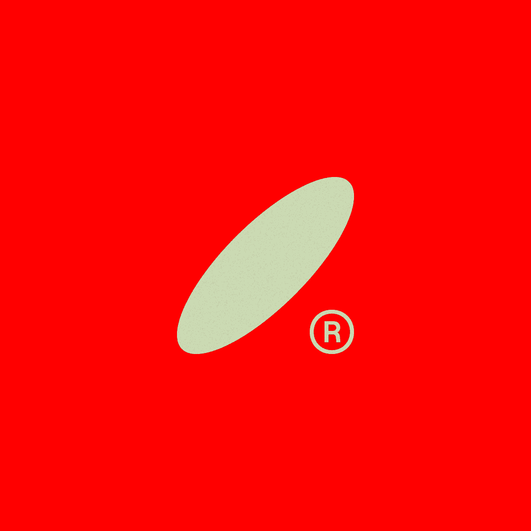 Bold red and pale green logo with diagonal geometry, minimal, geometric, light