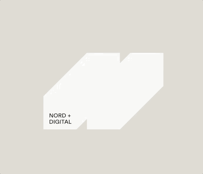 Nord + Digital geometric wordmark, minimal, geometric, light