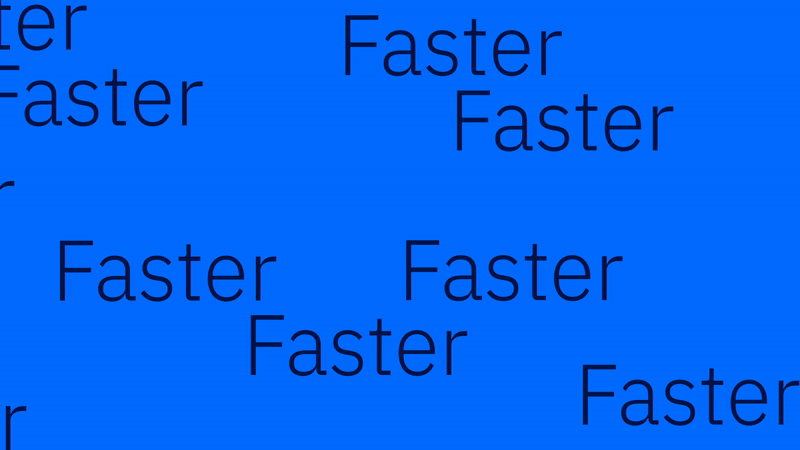 Faster typeface repetition display, minimal, technical, vibrant