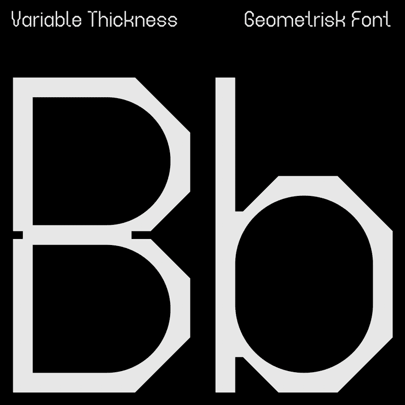 Variable-weight geometric sans-serif type system, geometric, minimal, monochrome