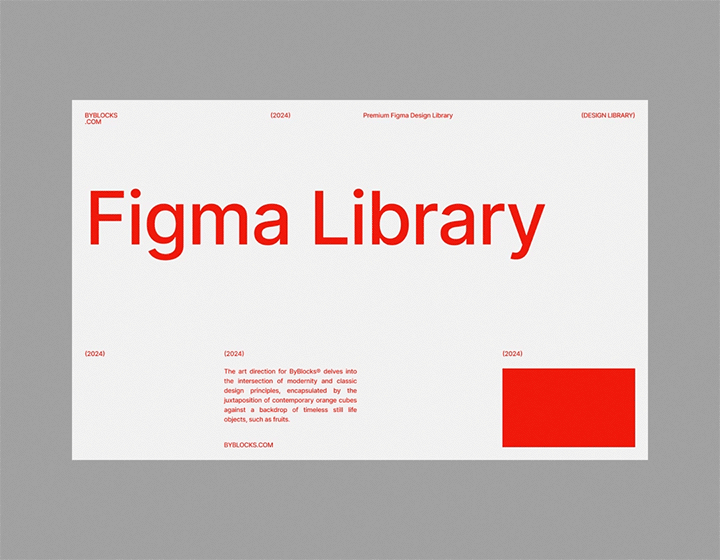 Figma Library type specimen sheet, minimal, corporate-clean, light