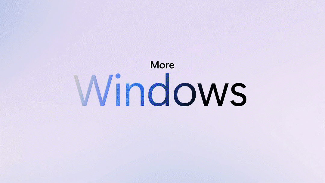 Windows display typeface specimen, minimal, technical, light