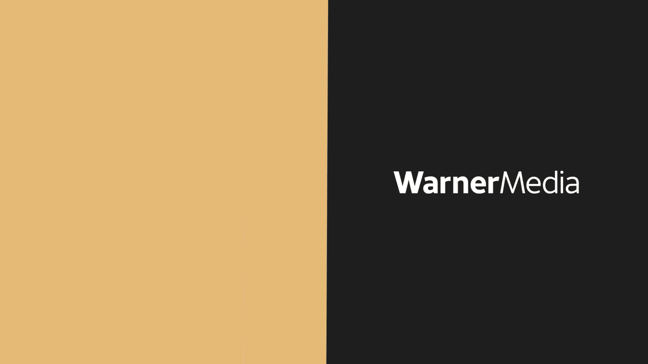 Warner Media split-tone wordmark, minimal, corporate-clean, earthy