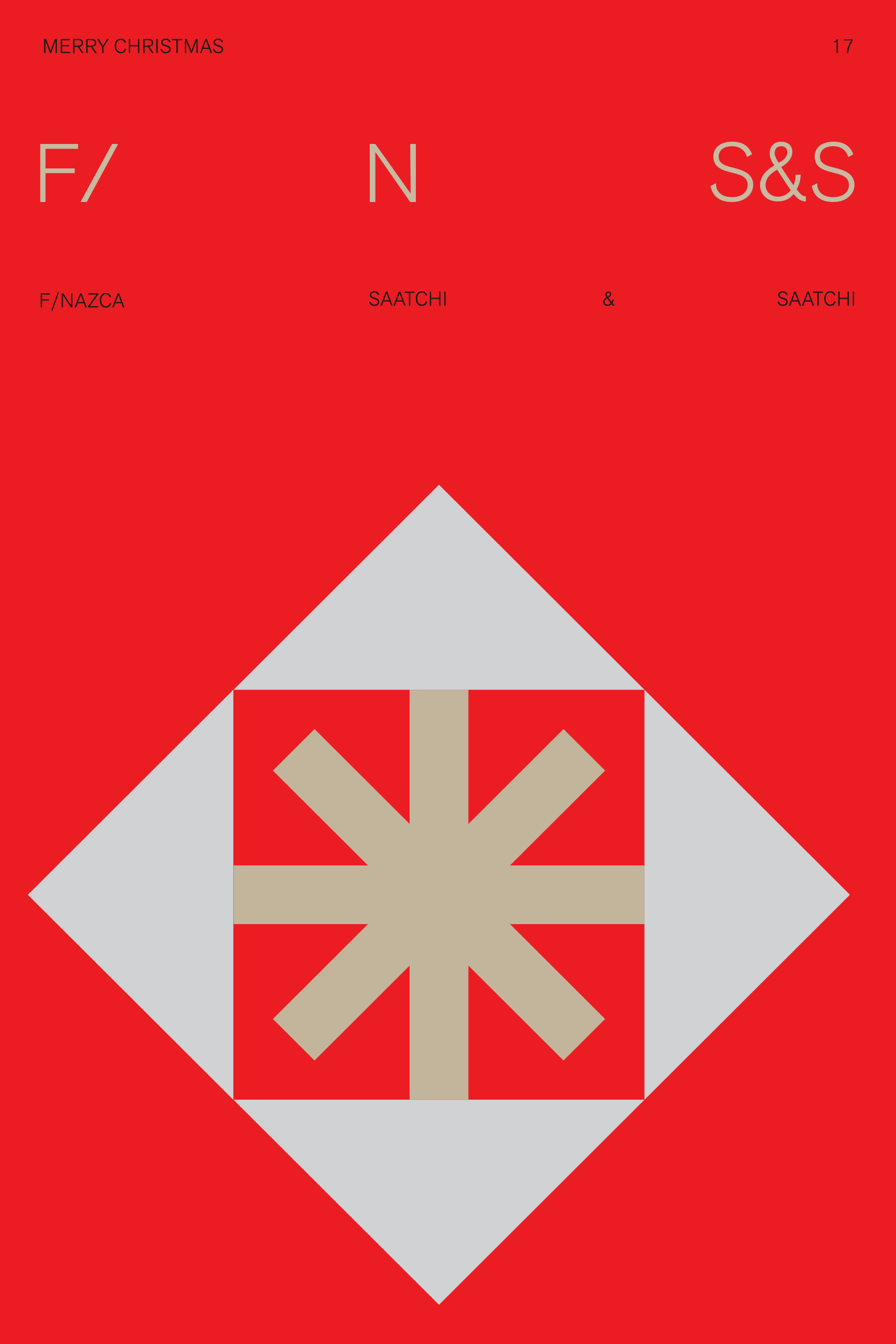 Red-and-beige editorial with centered diamond, geometric, minimal, warm