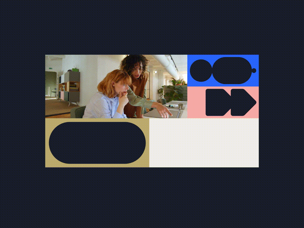 Ortto animated display banner, geometric, corporate-clean, dark