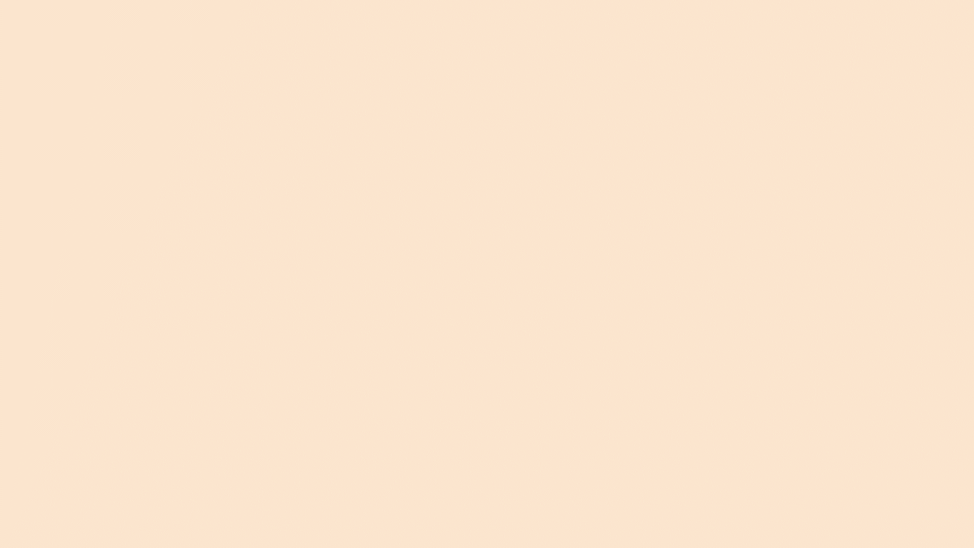 Vizi icon set cascading onto a peach field, illustrated, flat, vibrant