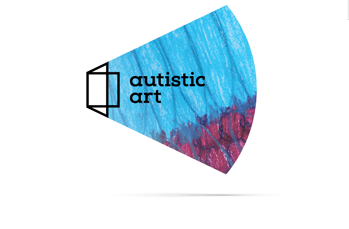Autistic art portal logo, cyan to magenta gradient, geometric, minimal, vibrant