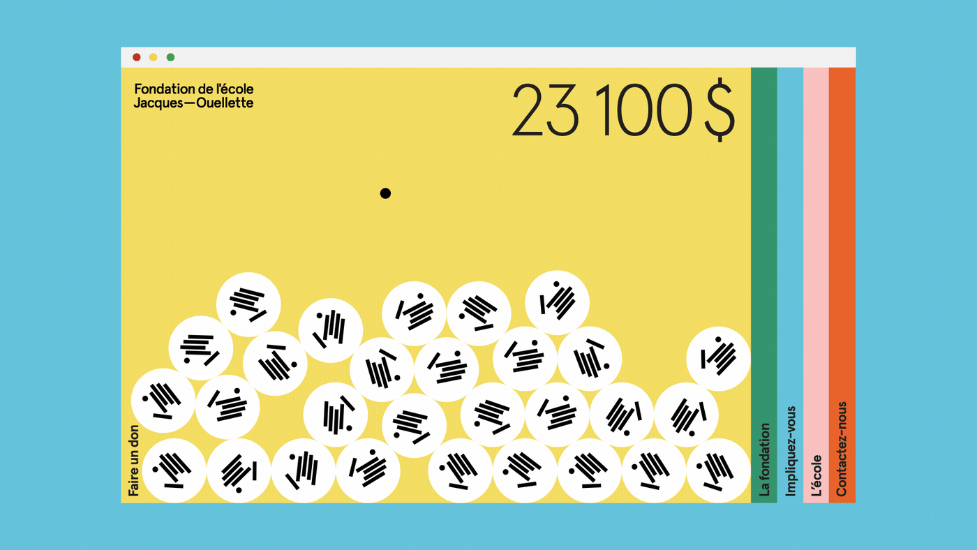 Jacques-Ouellette school foundation fundraising infographic, flat, infographic, warm