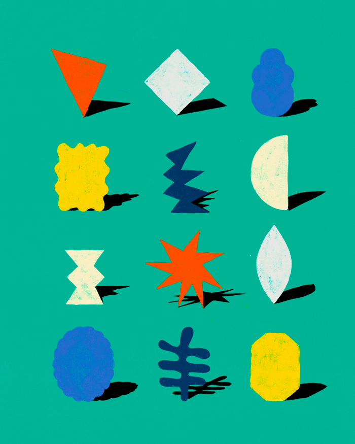 Minimal playful abstract graphic, minimal, playful, vibrant