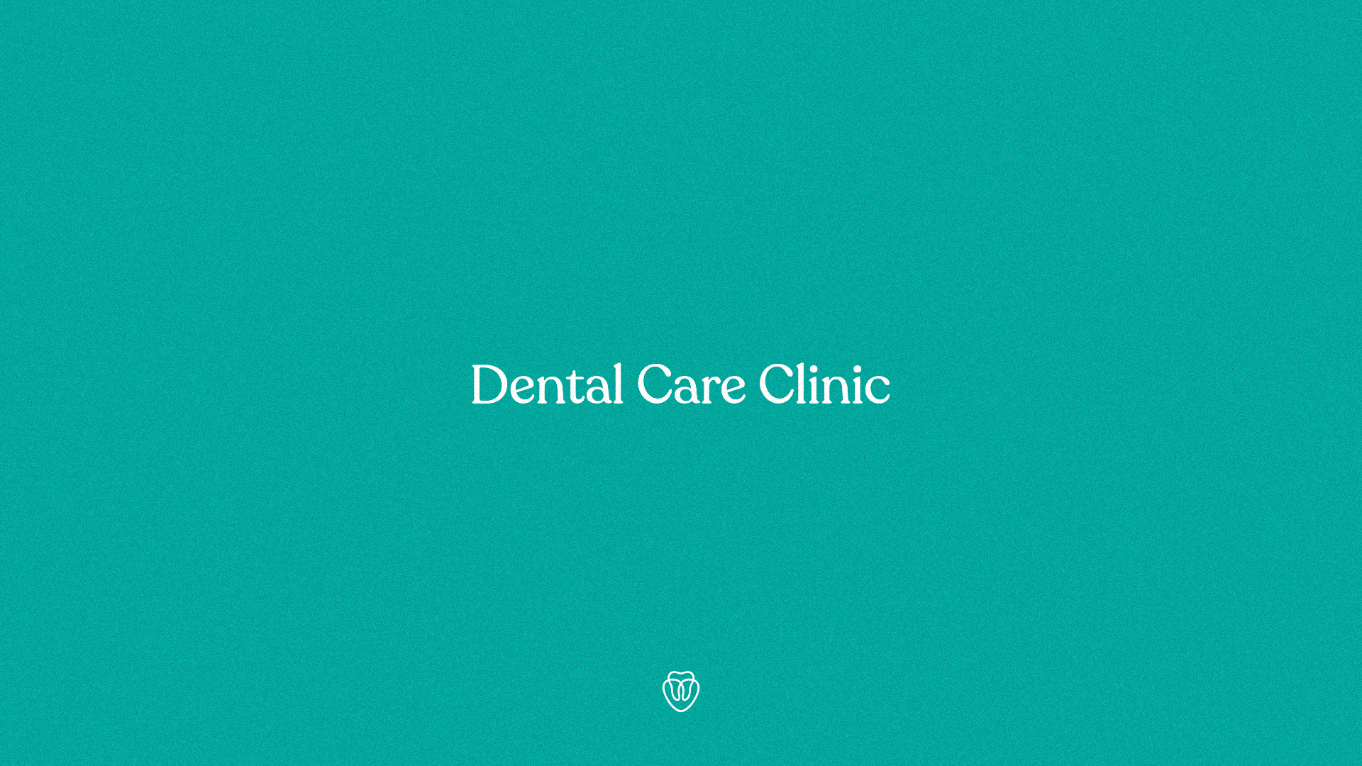 Healthcare clinic branding: teal and white lockup, minimal, corporate-clean, dark