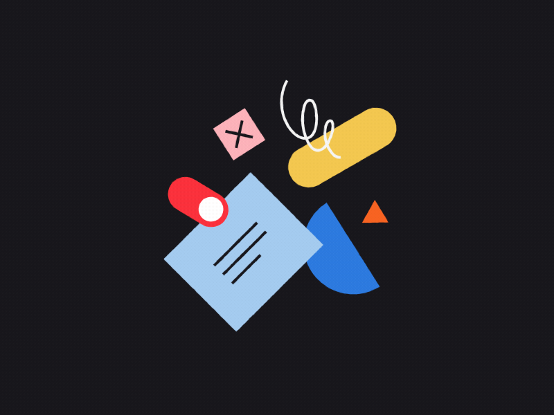 Minimal playful illustration, minimal, playful, dark