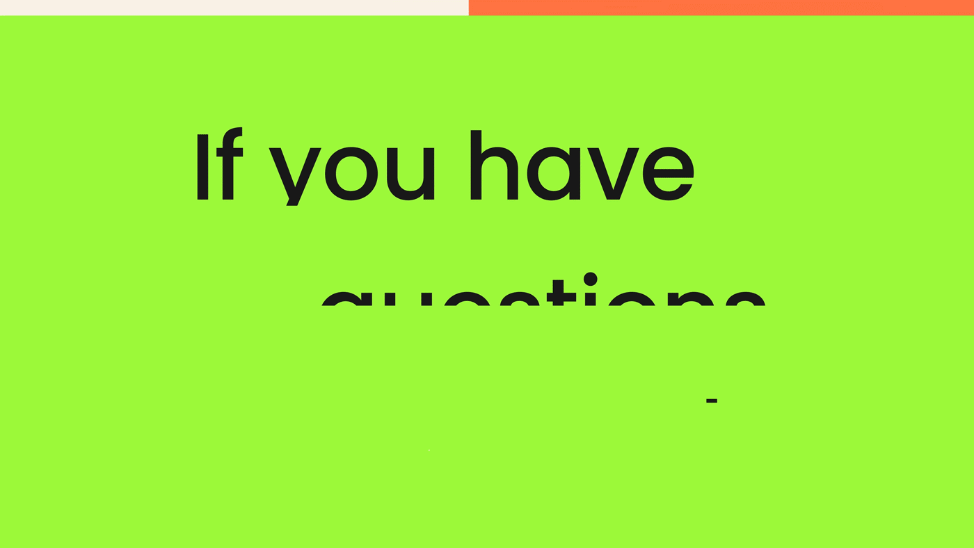Bold sans-serif text with neon-green background, minimal, playful, dark